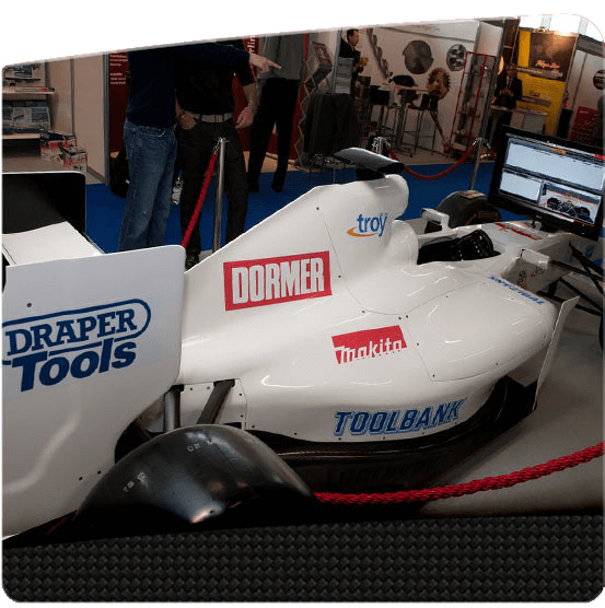F1 Simulator branding Exhibition F1 Car Hire